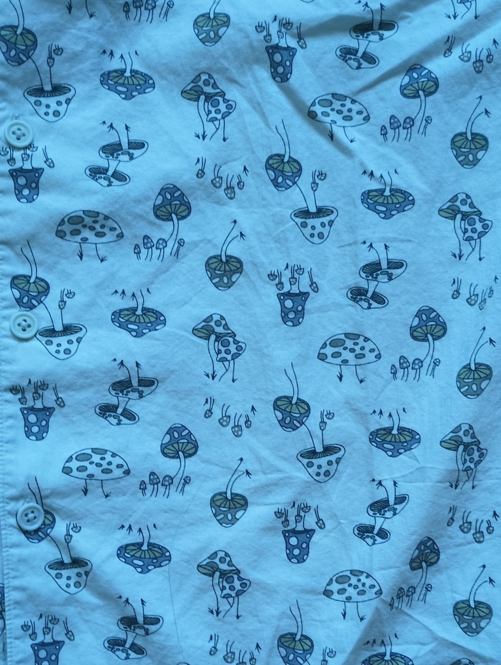 Life Is Good Men's Short-Sleeve Button-Up Shirt with Mushroom Print - Picture 8 of 9